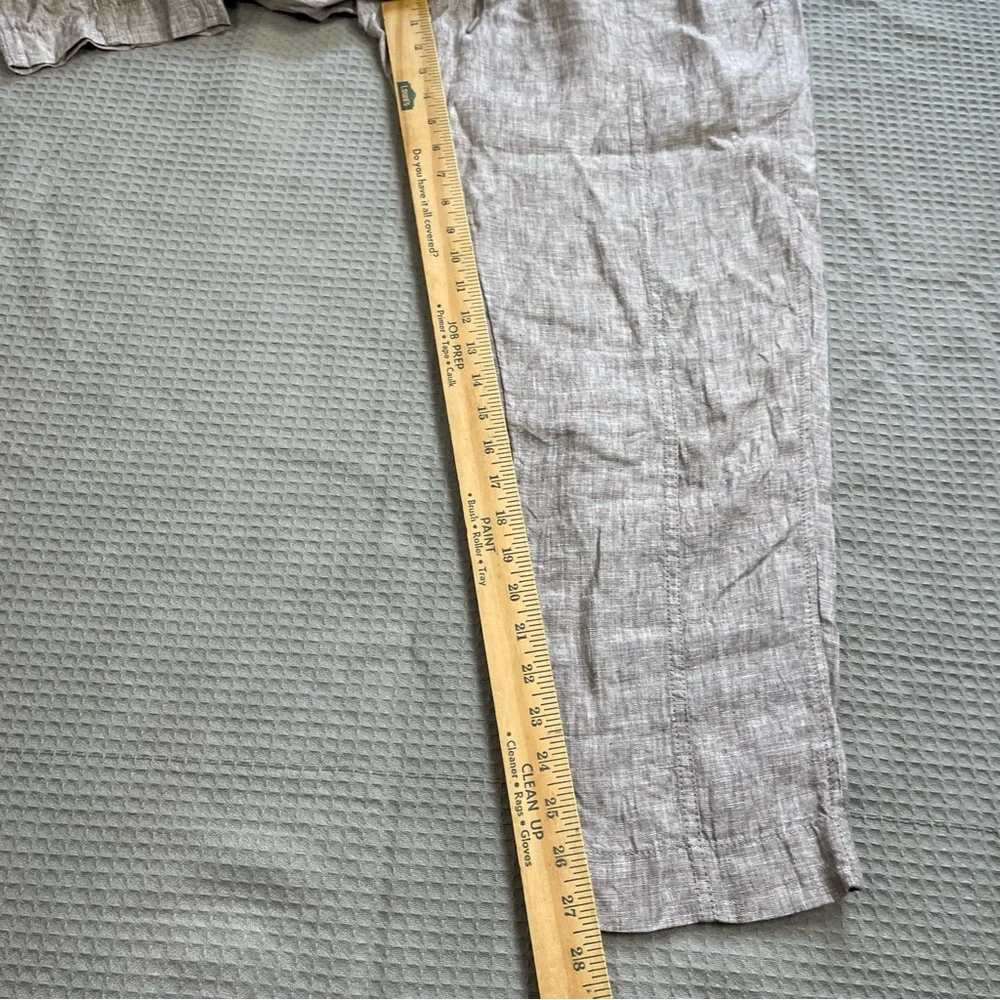 Athleta Retreat Linen Pants Large Women’s High Rise Tapered Ankle Brown - Picture 8 of 8